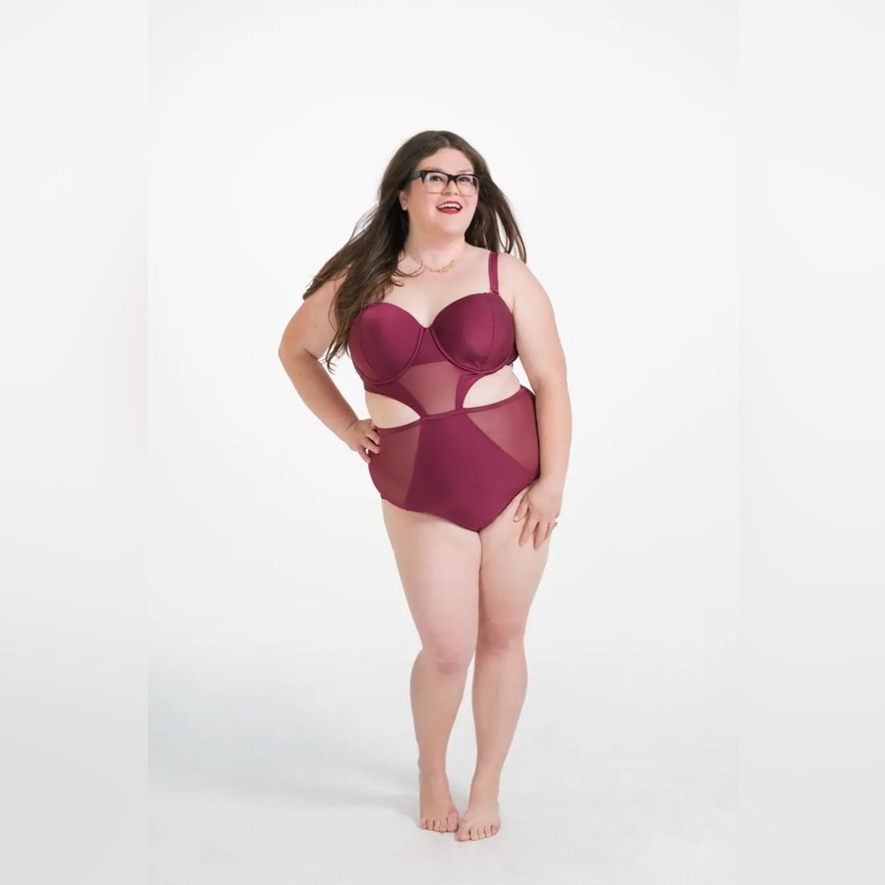 BEAUTIFUL Gabi Fresh x Swimsuits for All cutout swim with mesh Monokini
